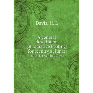   heating for reentry at lunar return velocities H. L Davis Books