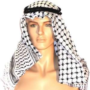  Head Shemagh Kafiya Arab Scarf with Agal Black White the Same Israel 