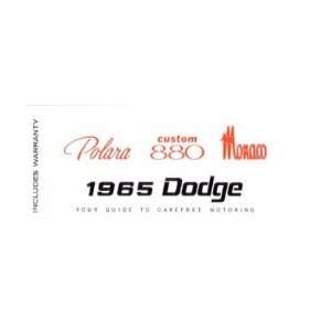  1965 DODGE 880 MONACO POLARA Owners Manual User Guide Automotive