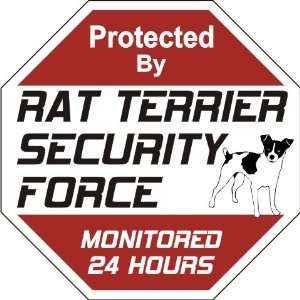   Rat Terrier Dog Yard Sign Security Force Rat Terrier