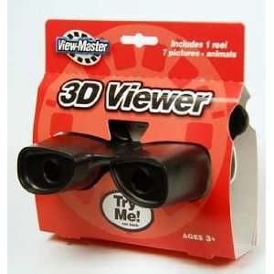    BLACK ViewMaster 3D Viewer with Animals Demo Reel Toys & Games