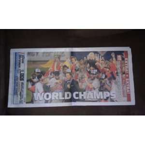   Series St. Louis Post Dispatch World Champs Extra Edition Newspaper