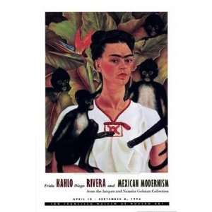  Autretratto con Monos by Frida Kahlo   36 x 24 inches 
