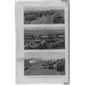   miles, burned freight cars,railroad yards,Chicago,IL,1894 Home