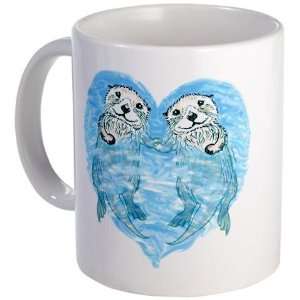  sea otters holding hands Art Mug by  Kitchen 