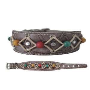    Beads & Crystal dog collar   Backbone BA3402
