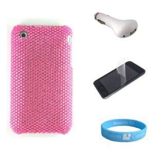  Pink Diamond Crystal Case for iphone 3G + Clear Screen 