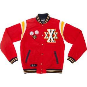  10.Deep Triple X Varsity Mens Casual Jacket   Red / Large 