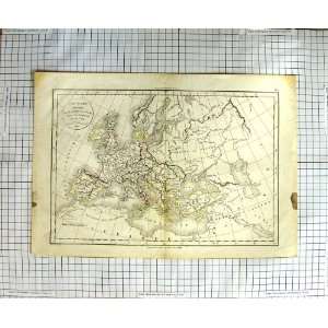   ANTIQUE MAP EUROPE FRANCE ITALY SPAIN GERMANY PELICIER