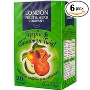   And Herb Teas, Apple/Cinnamon Twist, 20 Teabag Boxes, (Pack of 6