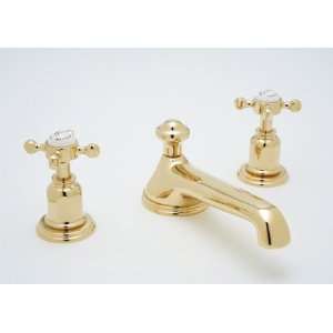 Rohl 3 Hole Low Level Classic Spout Widespread Lavatory Faucet, Cross 