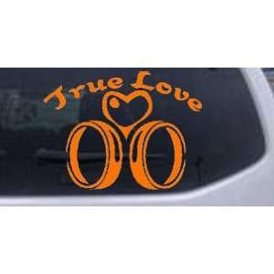 Orange 20in X 15.0in    True Love Wedding Rings Heart Car Window Wall 