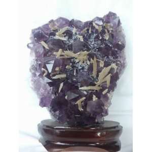  Amethyst Crystal Cluster on Wood Stand, 9.19.12 