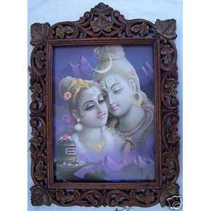  Parvati & Shiva in Mountains, Wood Frame 
