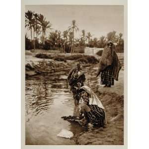  1924 Girl Laundry Gabes Oasis Tunisia Photogravure 