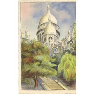  1940s Vintage Postcard Basilica of Sacre Coeur   Paris 