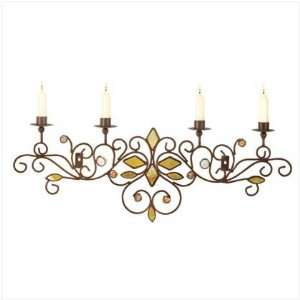  METAL SCROLLWK WALL CANDLEHLDR 