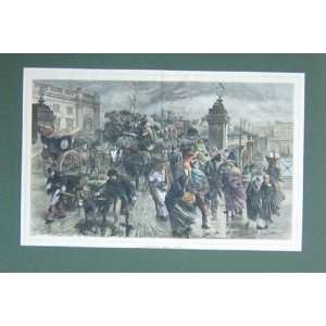  Hand Coloured Woodcut C1876 A London May Day G Durand 