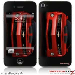 iPhone 4 Skin   2010 Chevy Camaro Victory Red   Black Stripes on Black 