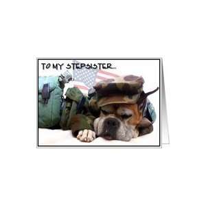  Thinking of you Stepsister Military Boxer Dog Card Health 