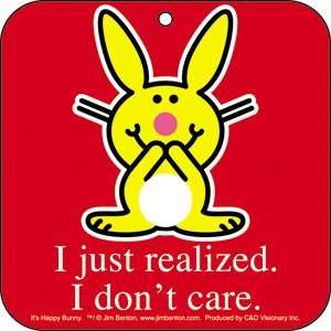  Happy Bunny Realize I Dont Care Air Freshener A HB 0031 