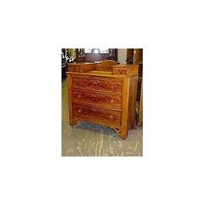 Spiegel Thoms & Company Antique Victorian Solid Oak & Burled Elm Chest