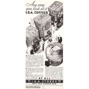  Print Ad 1932 IGA Coffee Satisfy IGA Stores Books