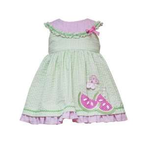 Rare Editions Infant Girl Seersucker Watermelon Dress (Size 18 Months)