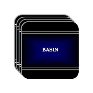Personal Name Gift   BASIN Set of 4 Mini Mousepad Coasters (black 