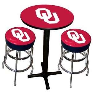  Oklahoma Sooners Varsity Black Pub Table with Two Bar 