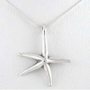  Starfish or Seastar Pendant in Sterling Silver on an 18 