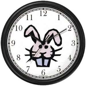 Bucktoothed Rabbit or Bunny Animal Wall Clock by WatchBuddy Timepieces 