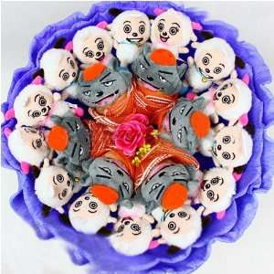   Love Flower Bouquet of Dolls, 14 Sheeps and 6 Wolves Toys & Games