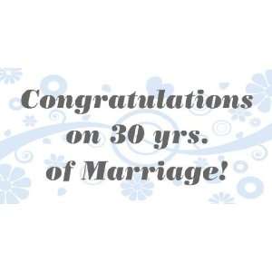   Vinyl Banner   Congratulations On 30 Yrs Of Marriage 