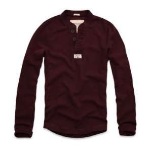  Abercrombie & Fitch Mens Henley Lake Placid BURGUNDY 