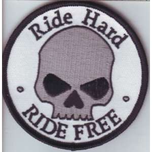  RIDE HARD RIDE FREE Skull Embroidered Biker Vest Patch 