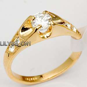 47ct Solitare Ring 18KGP use Swarovski Crystal 024RG  