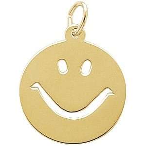  Rembrandt Charms Happy Face Charm, 14K Yellow Gold 