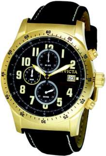   Military Chronograph Gold Tone Case Black Dial Nylon Watch 1318 NEW