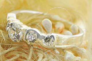 Sterling Silver Elegant White CZ Ring Size 7 US  
