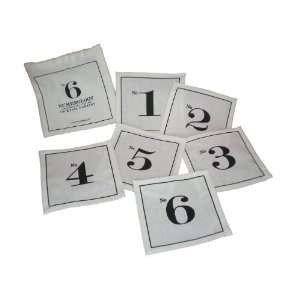  Numerology Cocktail Napkins Numbered 1 thru 6 with Cotton 