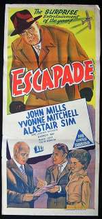 ESCAPADE 55 Alistair Sim John Mills Daybill poster  