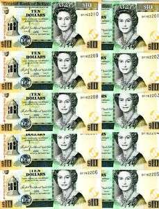 LOT, Belize, 10 x $10, 2007, P New 68, QEII, UNC  