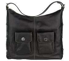 Leonello Borghi Black Leather Large Hobo Bag NWT  