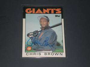 Chris Brown Signed 1986 Topps Card #383 JSA (d.2006)  