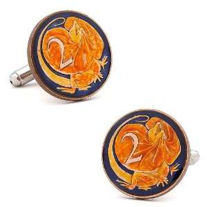  Hand Painted Australian Two Cent Coin Cufflinks Jewelry