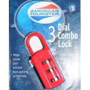 American Tourister 3 Dial Combo Lock   Red