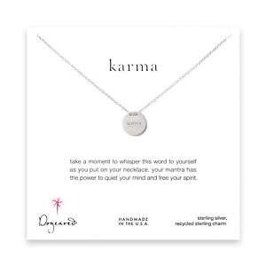 Dogeared karma mantra sterling silver necklace  