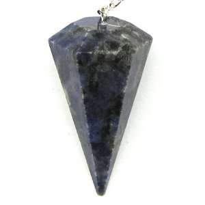  36mm faceted sodalite cone pendant bead