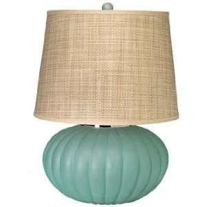  Jamie Young Fluted Ball Sea Glass Table Lamp